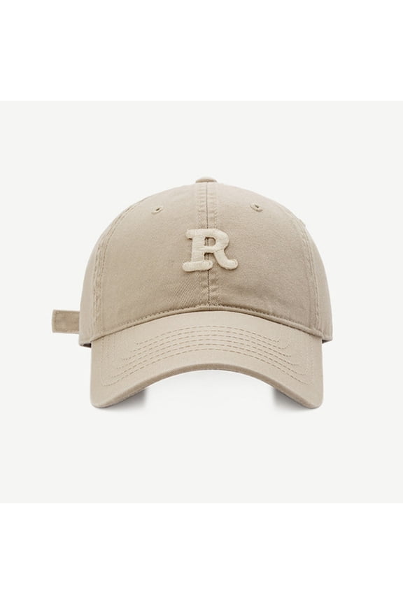 Baseball Caps for Women Spring/Summer Big Headed Soft Top R Letter Solid Duck Tongue Hat Hat