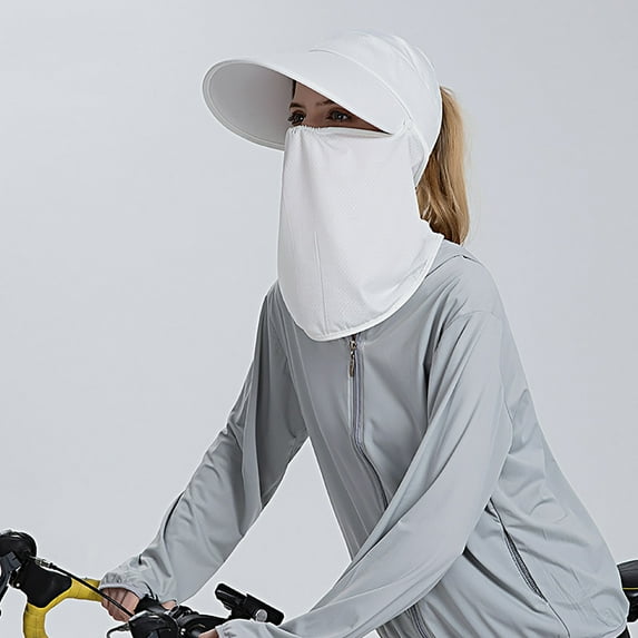 Lroveb Baseball Caps for Women Summer Sun Hat Outdoor Riding Face Covering Solid Color Mask Visor Hat