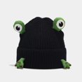 thumbnail image 1 of Lroveb Beanie for women Cartoon Cute Frog Girls Warm Solid Twist Knit Crochet Pile Hat Pullover Cap Hat, 1 of 8