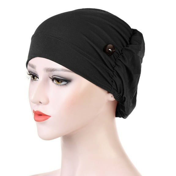 Lroveb Beanie for women With Buttons Hat Face Holder Wearing Protect Ears Head Wrap Hat