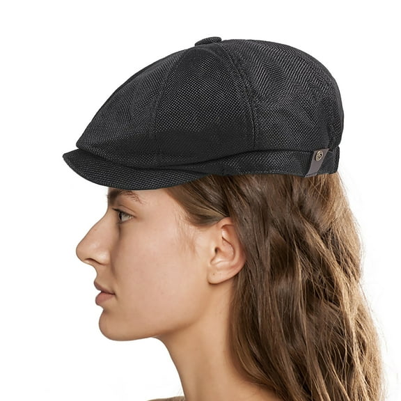 Lroveb Beret Hats for Men Acrylic Fiber Newsboy Cap Classic Vintage Cabbie Hat Elastic Flat Hat