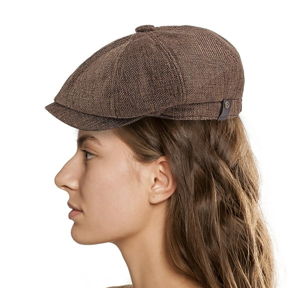 Lroveb Beret Hats for Men Acrylic Fiber Newsboy Cap Classic Vintage Cabbie Hat Elastic Flat Hat