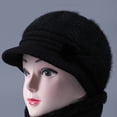 thumbnail image 1 of Lroveb Beret Hats for Women Woolen Knitted Warm Basin Hat Padded Cotton Hat, 1 of 3