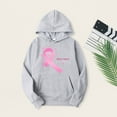 thumbnail image 1 of Lroveb Breast Cancer Awareness Hoodies for Women Long Sleeve Loose Solid Color Printing Hoodie Sweater Pink Ribbon Graphic Sweatshirt Grey, 1 of 3