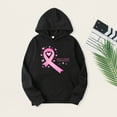 thumbnail image 1 of Lroveb Breast Cancer Awareness Hoodies for Women Plus Size Long Sleeve Loose Solid Color Printing Hoodie Sweater Pink Ribbon Graphic Sweatshirt Black, 1 of 3