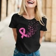 thumbnail image 1 of Lroveb Breast Cancer Awareness Shirts for Women Elegant Casual Printed Short Sleeve V Neck T Shirt Tops Pink Ribbon Graphic Tees Black, 1 of 5