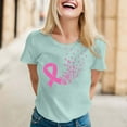 thumbnail image 1 of Lroveb Breast Cancer Awareness Shirts for Women Elegant Casual Printed Short Sleeve V Neck T Shirt Tops Pink Ribbon Graphic Tees Mint Green, 1 of 5