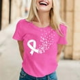 thumbnail image 1 of Lroveb Breast Cancer Awareness Shirts for Women Elegant Casual Printed Short Sleeve V Neck T Shirt Tops Pink Ribbon Graphic Tees Pink, 1 of 5