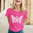 thumbnail image 1 of Lroveb Breast Cancer Awareness Shirts for Women Elegant Casual Printed Short Sleeve V Neck T Shirt Tops Pink Ribbon Graphic Tees Watermelon Red, 1 of 5