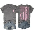 thumbnail image 1 of Lroveb Breast Cancer Awareness Shirts for Women T Shirt Pink Ribbon Graphic Tees Grey, 1 of 4