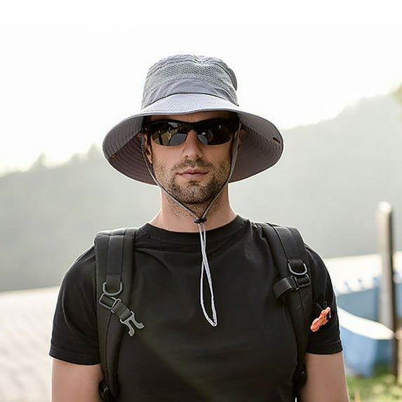 Lroveb Bucket Hats for Men Mens Summer Visor Outdoor Fishing Mountaineering Sun Block Hat Fisherman Hat