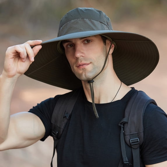 Lroveb Bucket Hats for Men Outdoor Sun Protection Fisherman Foldable Hat Double Faced Cap