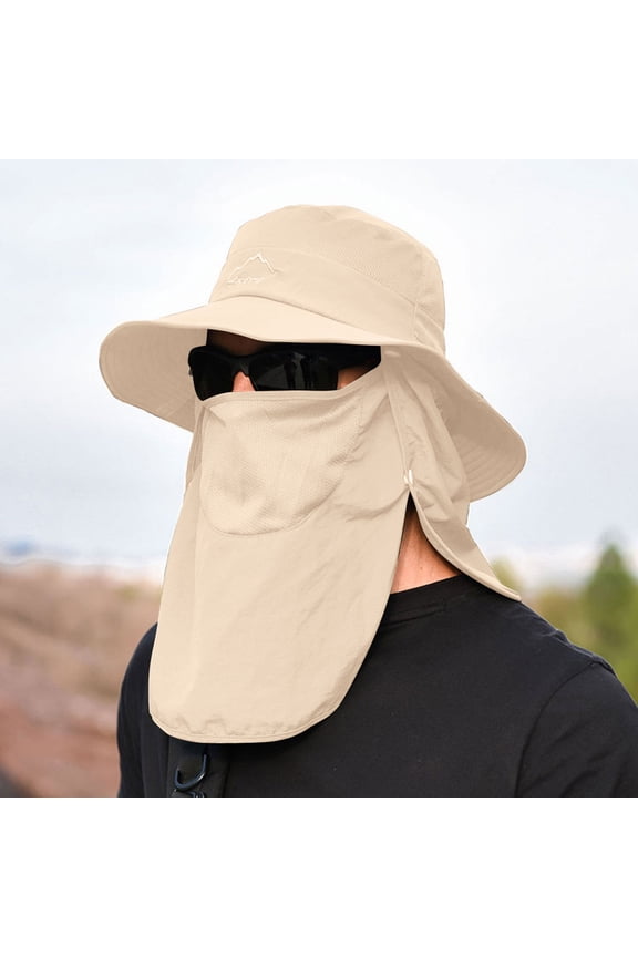 Bucket Hats for Men Uv Protection Wide Sun Cooling Mesh Ponytail Hole Cap Foldable Hat