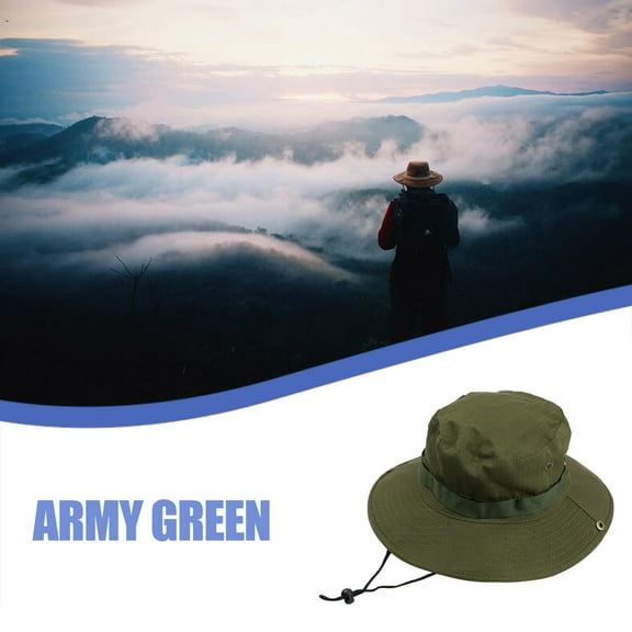 Lroveb Bucket Hats for Men Wide Boonie Hat Unisex Top Military Beach Solid Outdoor