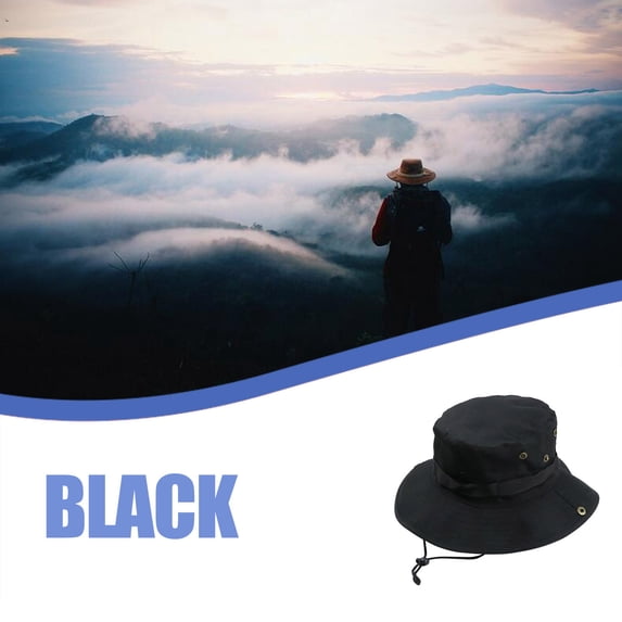 Lroveb Bucket Hats for Men Wide Boonie Hat Unisex Top Military Beach Solid Outdoor