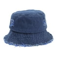 thumbnail image 1 of Lroveb Bucket Hats for Women Aldult Jean Washed Denim Hole Teens Frayed Ripped Vintage Fisherman Cap Packable Outdoor Sun Hat, 1 of 2