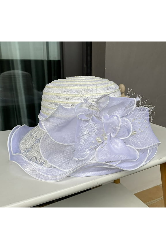 Bucket Hats for Women Church Dress Hat Black Fascinators Bridal Tea Party Wedding Wide Brim Hat