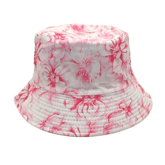Lroveb Bucket Hats for Women Floral Print Fisherman Hat Fashion Casual Basin Double Sided Hat