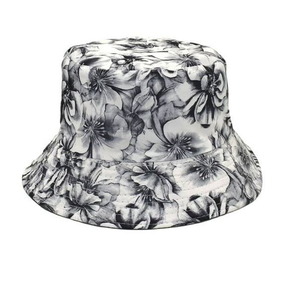 Lroveb Bucket Hats for Women Floral Print Fisherman Hat Fashion Casual Basin Double Sided Hat