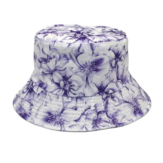 Lroveb Bucket Hats for Women Floral Print Fisherman Hat Fashion Casual Basin Double Sided Hat