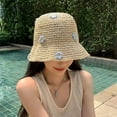 thumbnail image 1 of Lroveb Bucket Hats for Women Hat Female Summer Beach Sun Block Big Head Around Korean Version Breathable Small Brimmed Fisherman Hat, 1 of 6