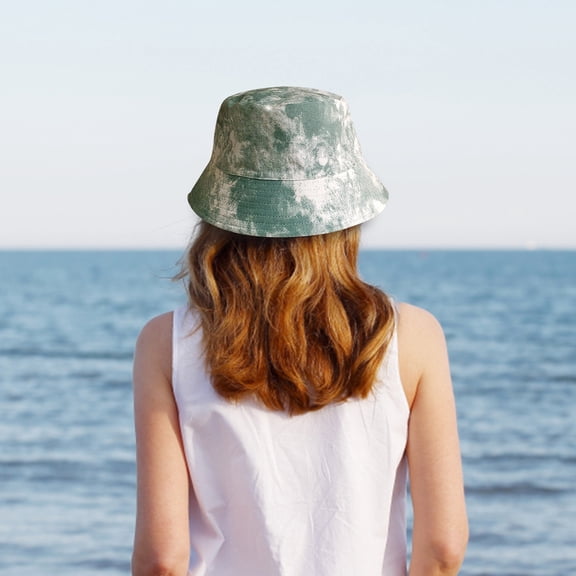 Lroveb Bucket Hats for Women Neutral Printed Double Sided Wearable Hat Tie Dye Fisherman Sun Visor Hat