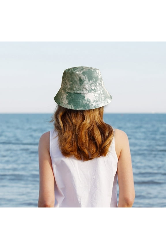 Bucket Hats for Women Neutral Printed Double Sided Wearable Hat Tie Dye Fisherman Sun Visor Hat