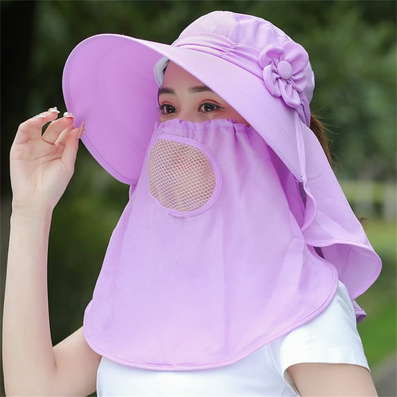Lroveb Bucket Hats for Women Outdoor Sport Fishing Hiking Hat Uv Protection Face Neck Flap Sun Cap Hat