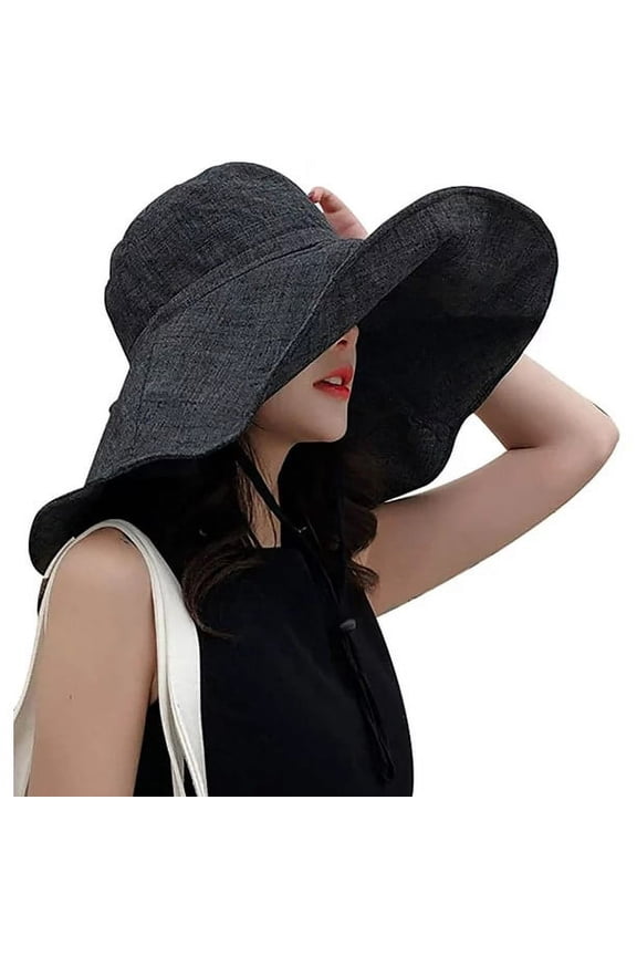 Bucket Hats for Women Oversized Brim Face Fisherman Hat Female Summer Outing Sun Visor Sunscreen Day System Literary Artistic Hat