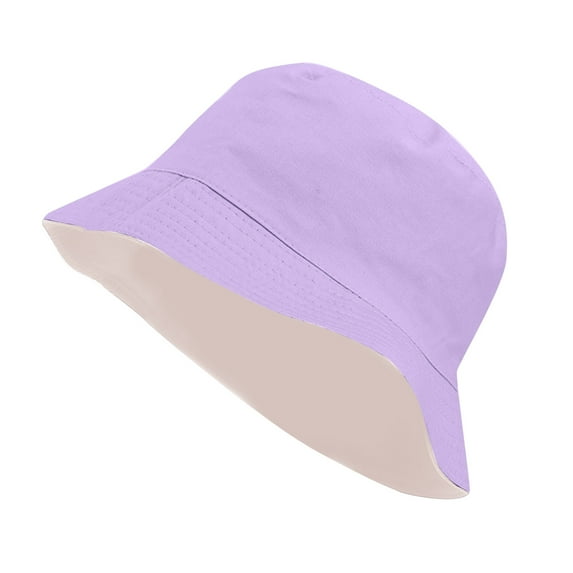 Lroveb Bucket Hats for Women Unisex Double Side Wear Reversible Hat Trendy Cotton Twill Canvas Sun Fishing Fashion Cap