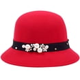 thumbnail image 1 of Lroveb Bucket Hats for Women Woolen Hat Fall Winter Korean British Retro Sunshade Fisherman Dome Top Hat, 1 of 5