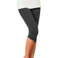 thumbnail image 1 of Lroveb Capri Leggings for Women, Capri Workout Yoga Leggings, Stylish Fall Winter Stretch Pleated Bottoms Tight Seven Minute Pants Womens Dark Gray, 1 of 3