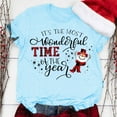thumbnail image 1 of Lroveb Christmas Shirts for Women It's The Most Wonderful Time Of Year Letter Print Crew Neck Short Sleeve T Shirt Top Graphic T Shirts, 1 of 5