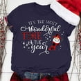 thumbnail image 1 of Lroveb Christmas Shirts for Women It's The Most Wonderful Time Of Year Letter Print Crew Neck Short Sleeve T Shirt Top Graphic T Shirts, 1 of 5