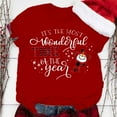 thumbnail image 1 of Lroveb Christmas Shirts for Women It's The Most Wonderful Time Of Year Letter Print Crew Neck Short Sleeve T Shirt Top Graphic T Shirts, 1 of 5