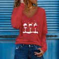 thumbnail image 1 of Lroveb Christmas Shirts for Women Long Sleeve Tshirts Winer Tops Casual Loose Fit Blouse Winter Tunic Top V Neck Graphic T Shirts, 1 of 5