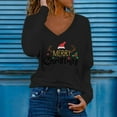 thumbnail image 1 of Lroveb Christmas Shirts for Women Plus Size Loose Fit Tops Casual Blouse Winter Tunic Top V Neck Long Sleeve Tshirts Graphic T Shirts, 1 of 5