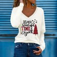 thumbnail image 1 of Lroveb Christmas Shirts for Women Plus Size Tops Fall Casual Blouse Winter Tunic Top V Neck Tee Long Sleeve Tshirts Graphic T Shirts, 1 of 5