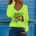 thumbnail image 1 of Lroveb Christmas Shirts for Women Tops Fall Casual Blouse Winter Tunic Top V Neck Tee Long Sleeve Tshirts Graphic T Shirts, 1 of 6