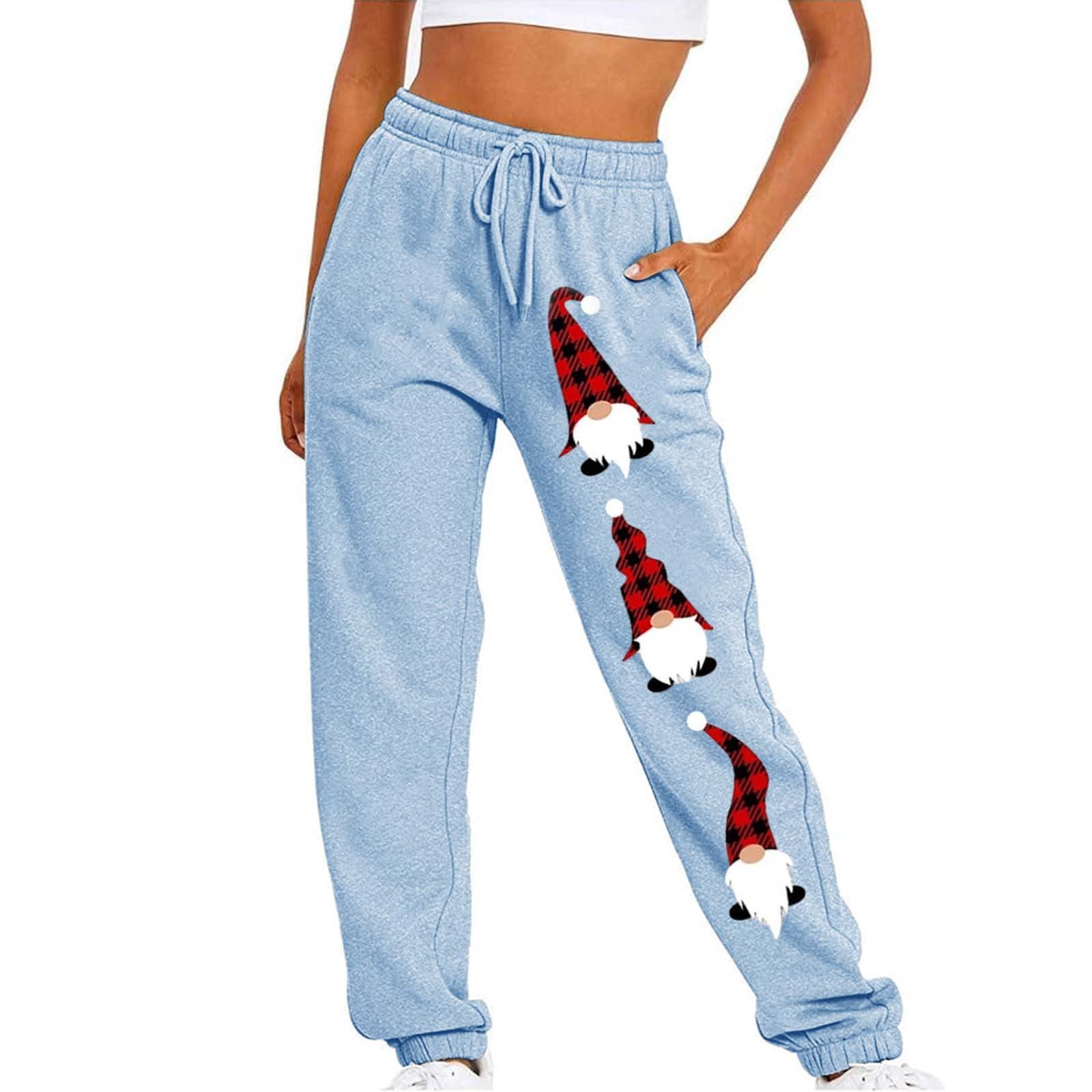 Lroveb Christmas Sweatpants Women High Waisted Drawstring Jogger Pants