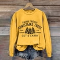 thumbnail image 1 of Lroveb Christmas Sweatshirts for Women Farm Fresh Carry Trees Lettered Tree Print Crew Neck Long Sleeve Top Oversized Crewneck Sweatshirt, 1 of 4
