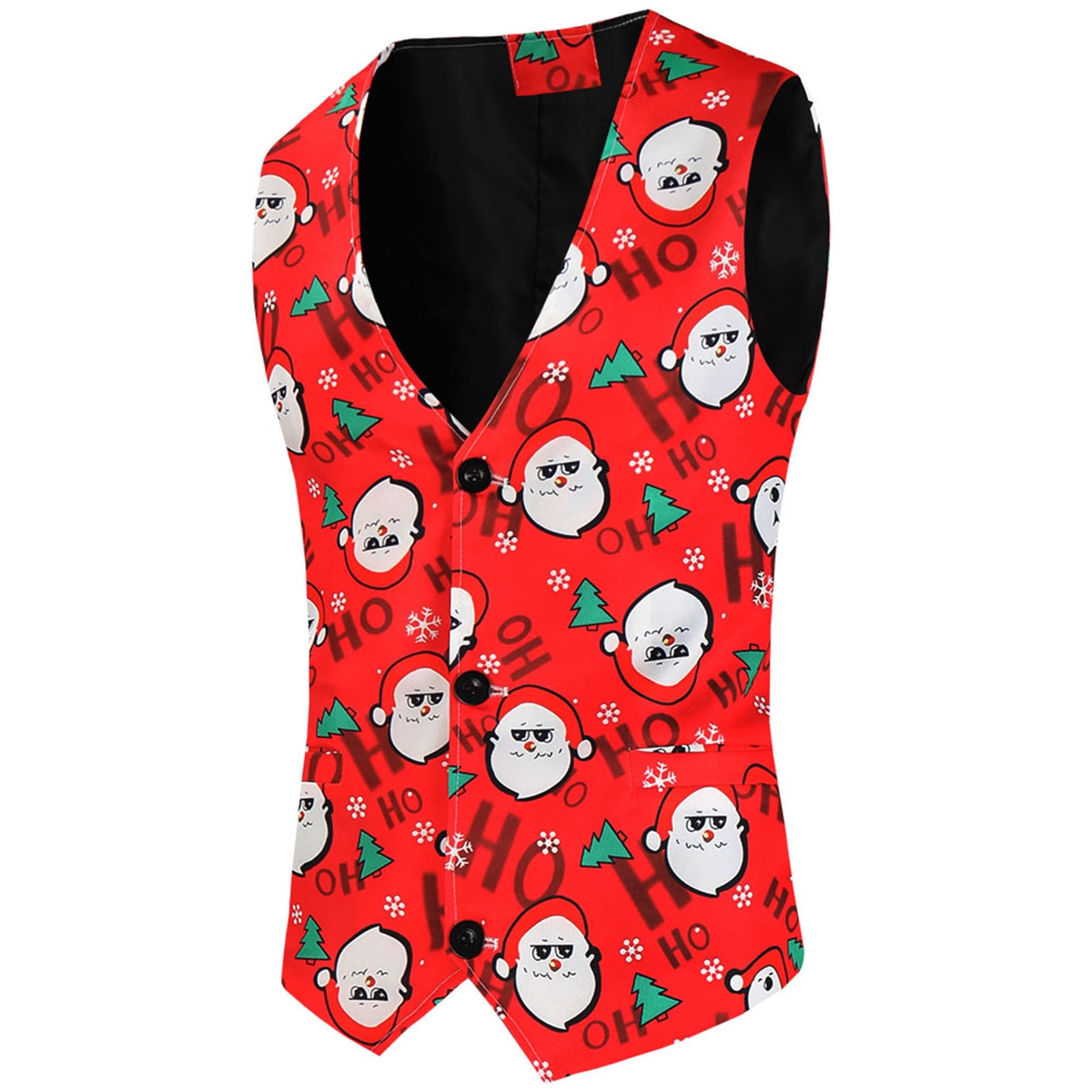 Lroveb Christmas Suit Vests for Men Novelty Santa Claus Printed ...