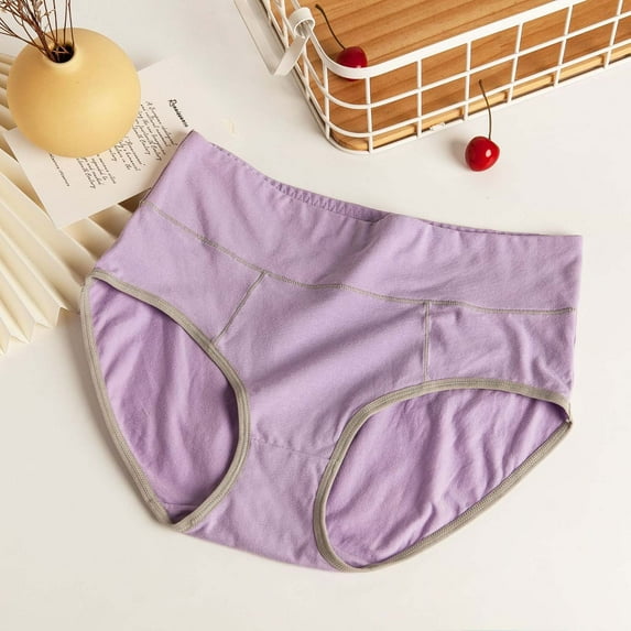 Lroveb Cotton Underwear for Women High Waist Elastic Briefs Soft Breathable Women's