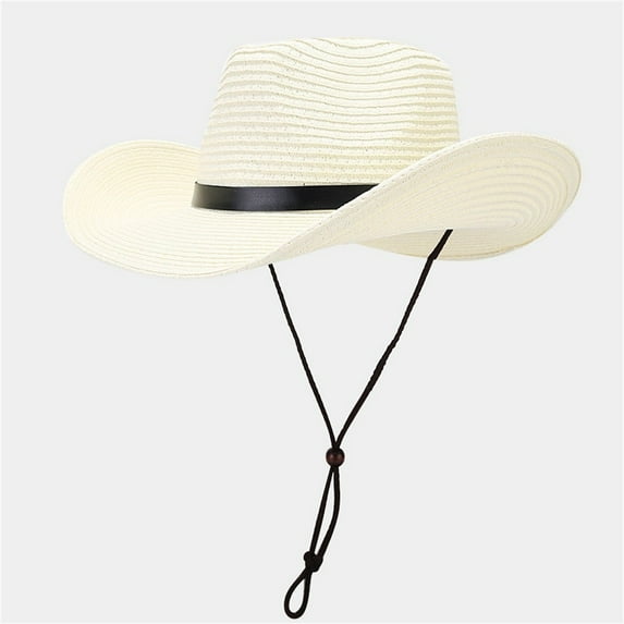Lroveb Cowboy Hats for Women and Men Go Out To Tour The West Wind Big Belt Decoration Sunblock Hat Fedora Hat