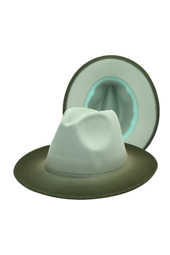 Cowboys Hats for Women Novelty Color Gradient Jazz Hat Woolen Top Hat Western Cowgirl Hats Fedora