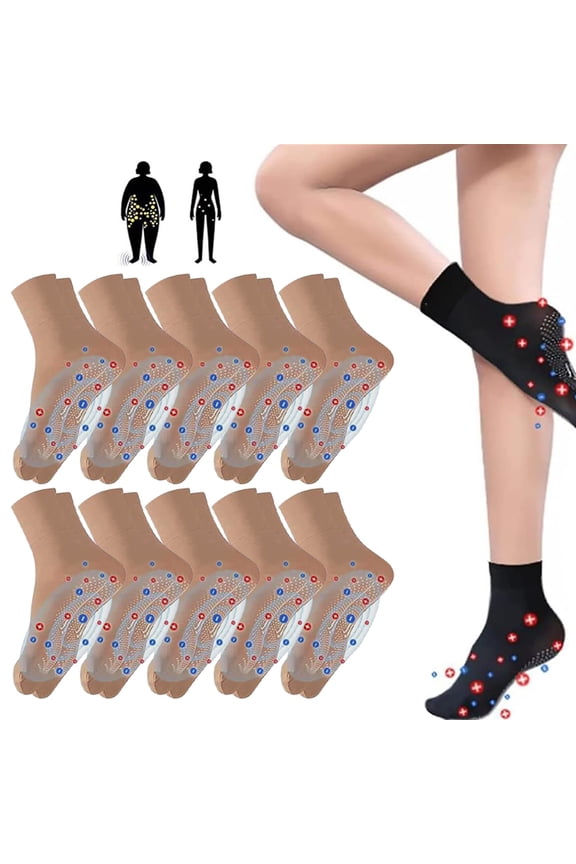 Crew Socks for Women Lanceasy 10 Pairs Tourmaline Body Shaping Stretch Socks Health Socks Tourmaline Socks Foot Massage Socks Thin Non Slip Socks