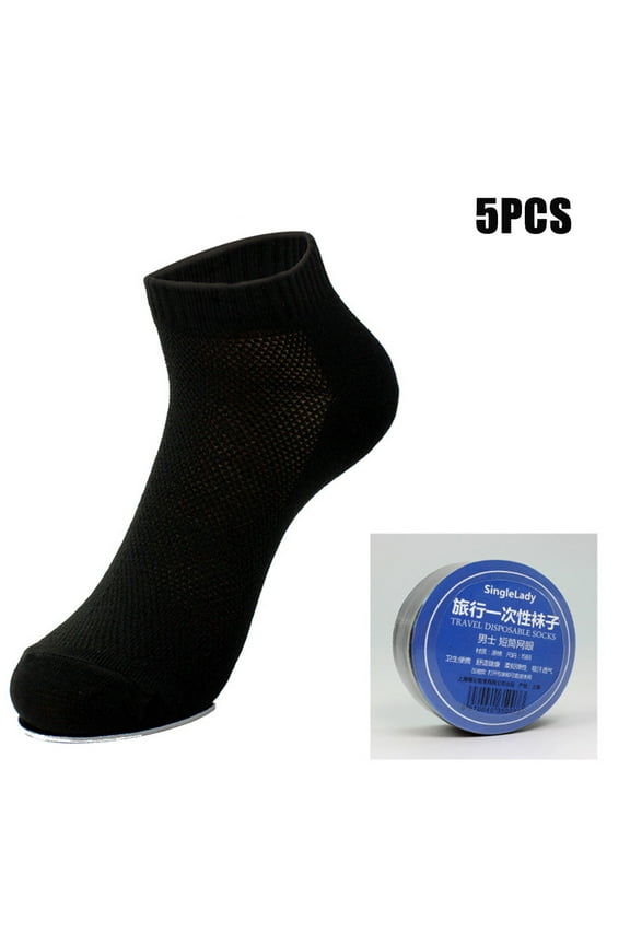 Crew Socks for Men Man One Size Travel Portable Disposable Replacing Stretchy Socks 5PCS Socks