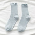 thumbnail image 1 of Lroveb Crew Socks for Women 5pc Women's Socks Ruffle Cuff Casual Cute Comfortable Knitted Ruffled All Seasons Socks, 1 of 7