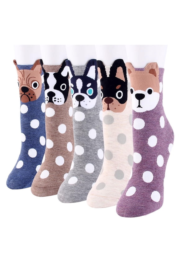 Crew Socks for Women Girls Funny Novelty Ankle Socks Cute Cartoon Animal Dog Cat Soft Cotton Casual Socks