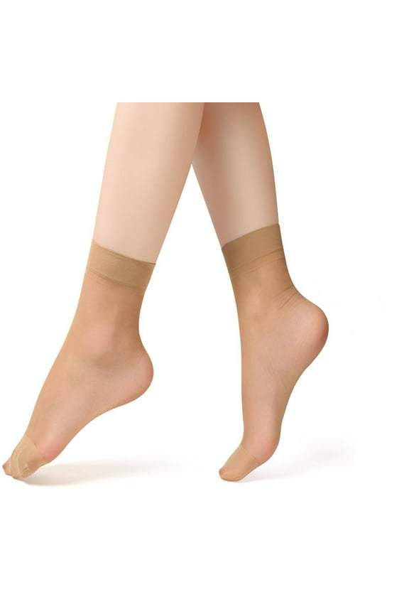 Crew Socks for Women Ladies Ultra Thin Anti Hook Wear Transparent Flesh Colored Breathable Crystal Short Stockings Socks